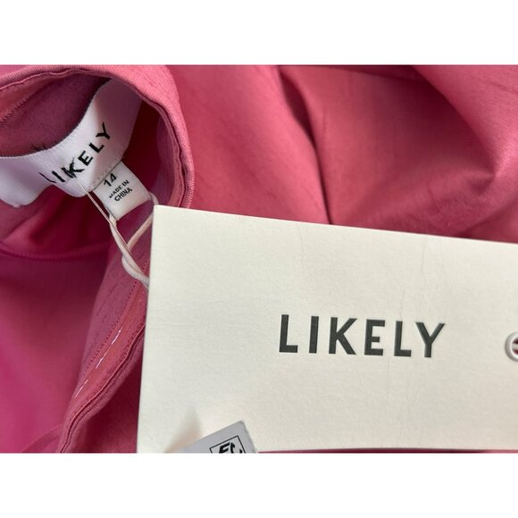 Likely Pink Strapless Gown W/Floral Detail & Side Slit Formal Dress Size 14 MSRP - Picture 6 of 7